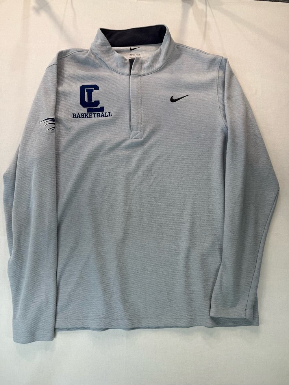 Nike Light Grey & Navy Basketball Quarter-Zip Pullover